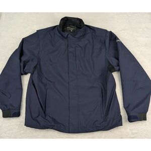 FootJoy DryJoys Jacket Mens XL Dark Blue Golf Rain Pullover 1/4 Zip Windbreaker